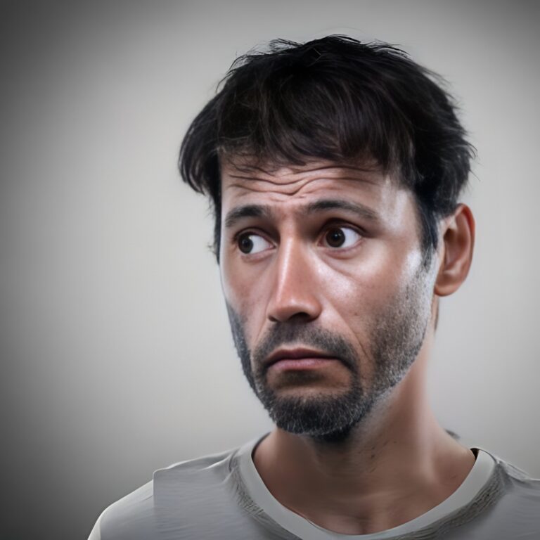 worried embarrassed man