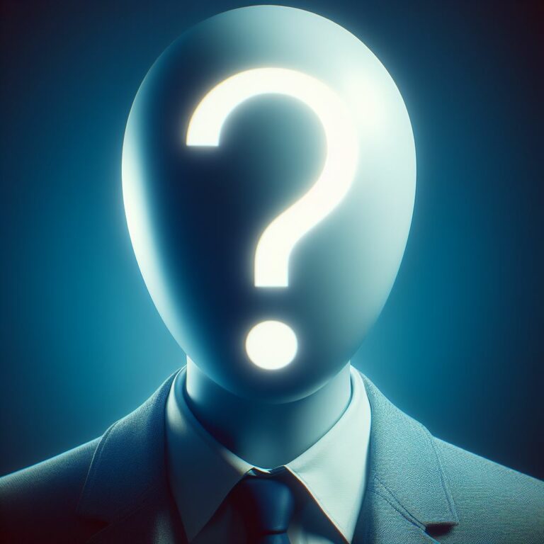 erson with question mark over face anonymity