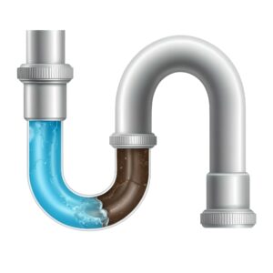 clogged drain side view