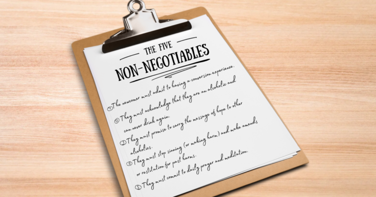 the five non-negotiables on a clipboard