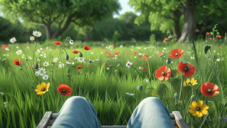 aa recovery meditation and prayer in a lush meadow